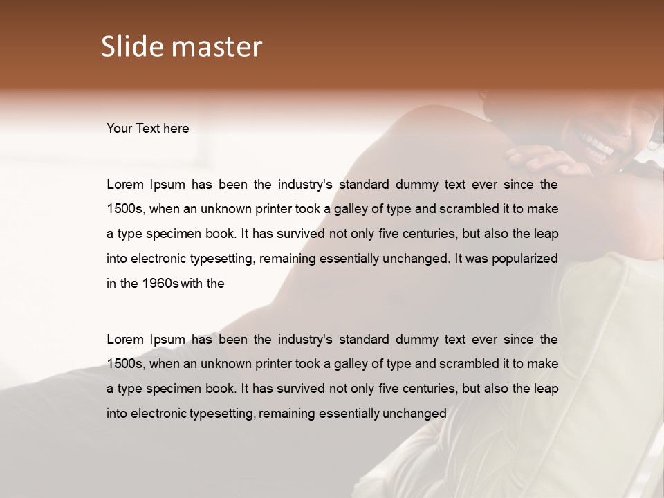 A Shirtless Man Is Sitting On A Couch PowerPoint Template