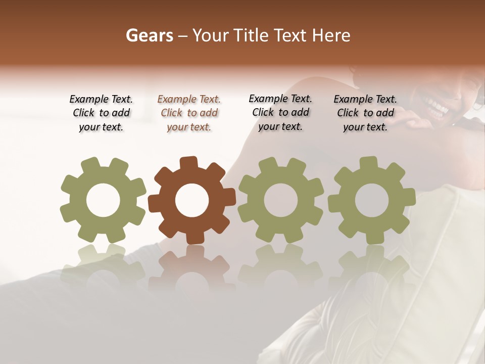 A Shirtless Man Is Sitting On A Couch PowerPoint Template