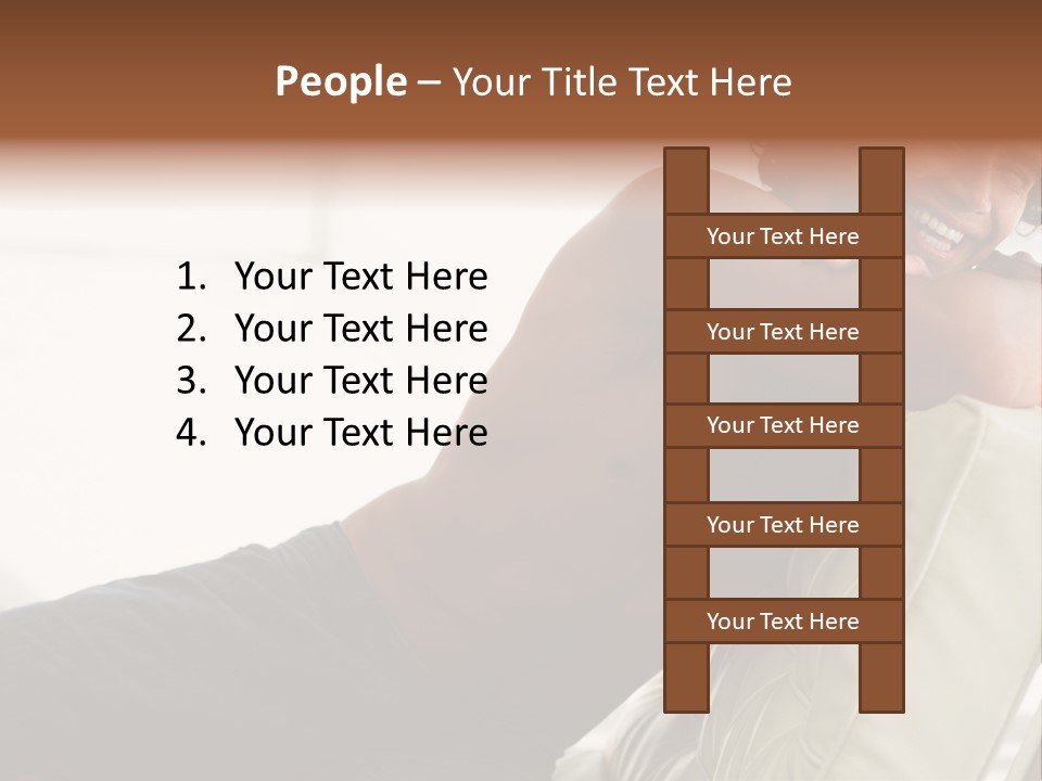 A Shirtless Man Is Sitting On A Couch PowerPoint Template