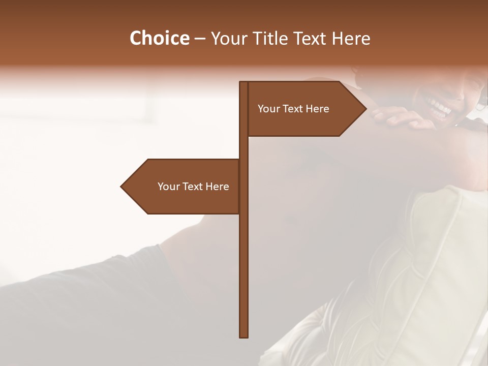 A Shirtless Man Is Sitting On A Couch PowerPoint Template