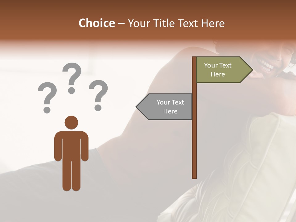 A Shirtless Man Is Sitting On A Couch PowerPoint Template