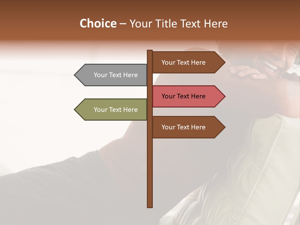 A Shirtless Man Is Sitting On A Couch PowerPoint Template