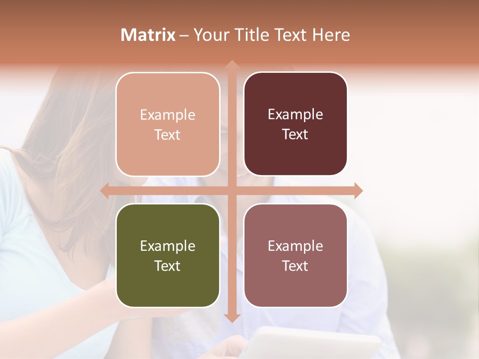 A Man And Woman Looking At A Cell Phone PowerPoint Template