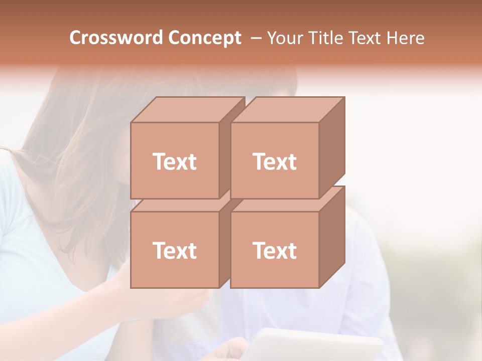 A Man And Woman Looking At A Cell Phone PowerPoint Template