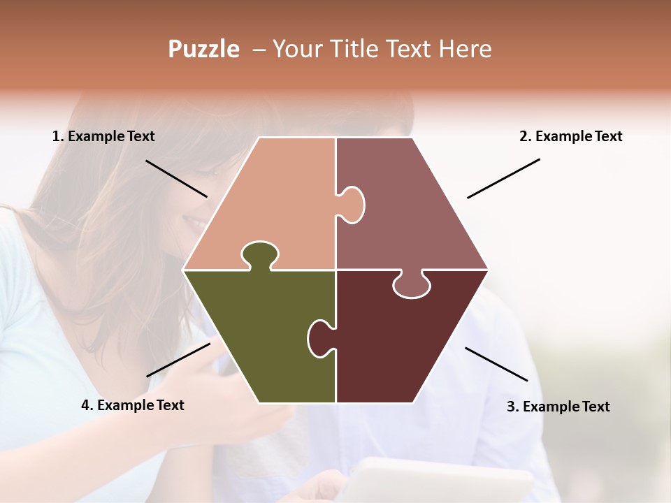 A Man And Woman Looking At A Cell Phone PowerPoint Template