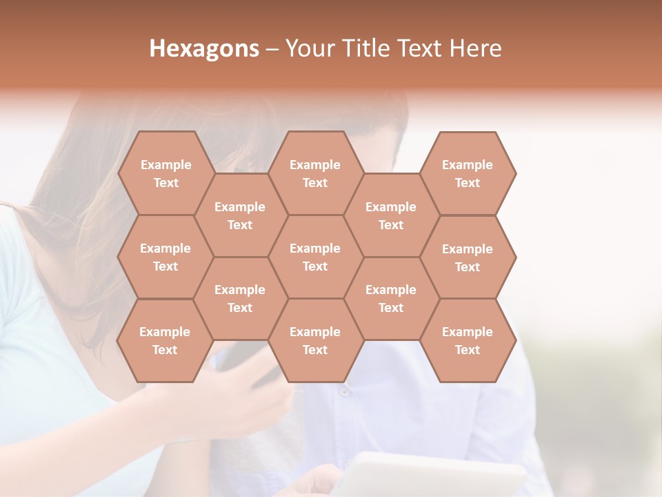 A Man And Woman Looking At A Cell Phone PowerPoint Template