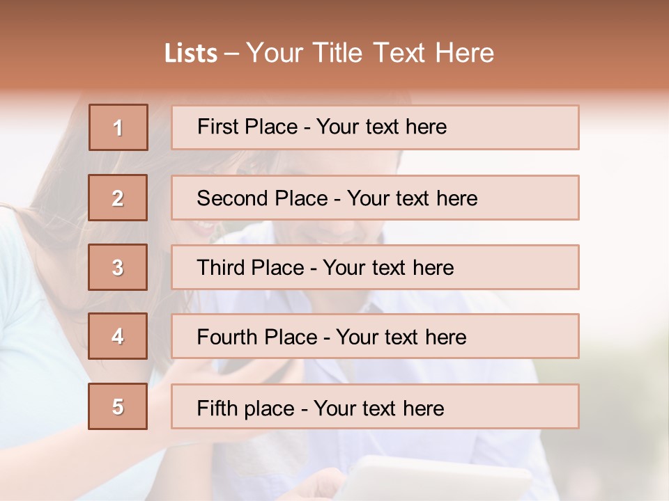 A Man And Woman Looking At A Cell Phone PowerPoint Template