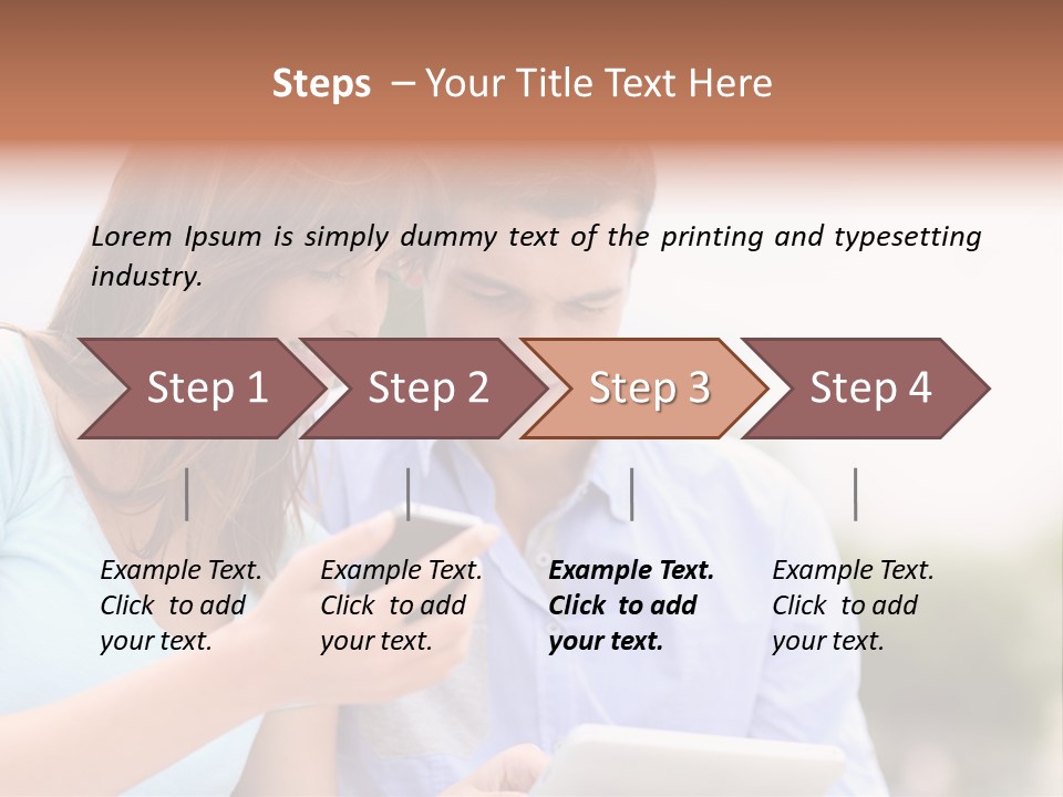 A Man And Woman Looking At A Cell Phone PowerPoint Template