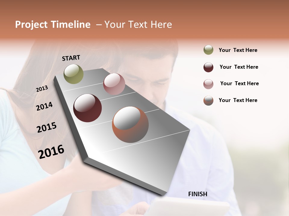 A Man And Woman Looking At A Cell Phone PowerPoint Template