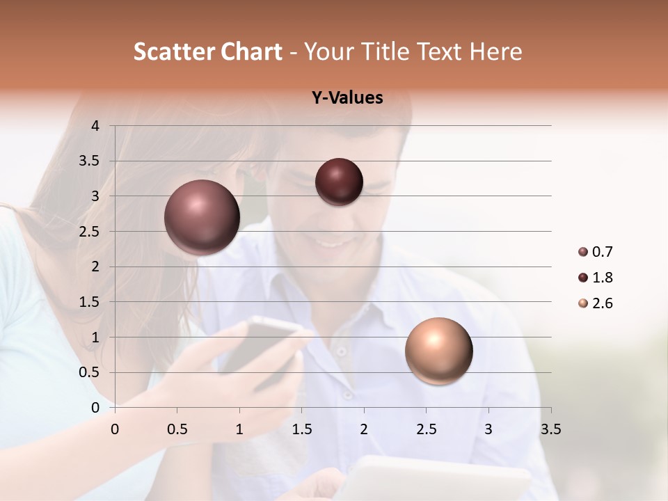 A Man And Woman Looking At A Cell Phone PowerPoint Template