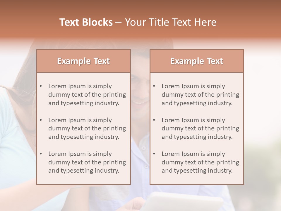 A Man And Woman Looking At A Cell Phone PowerPoint Template