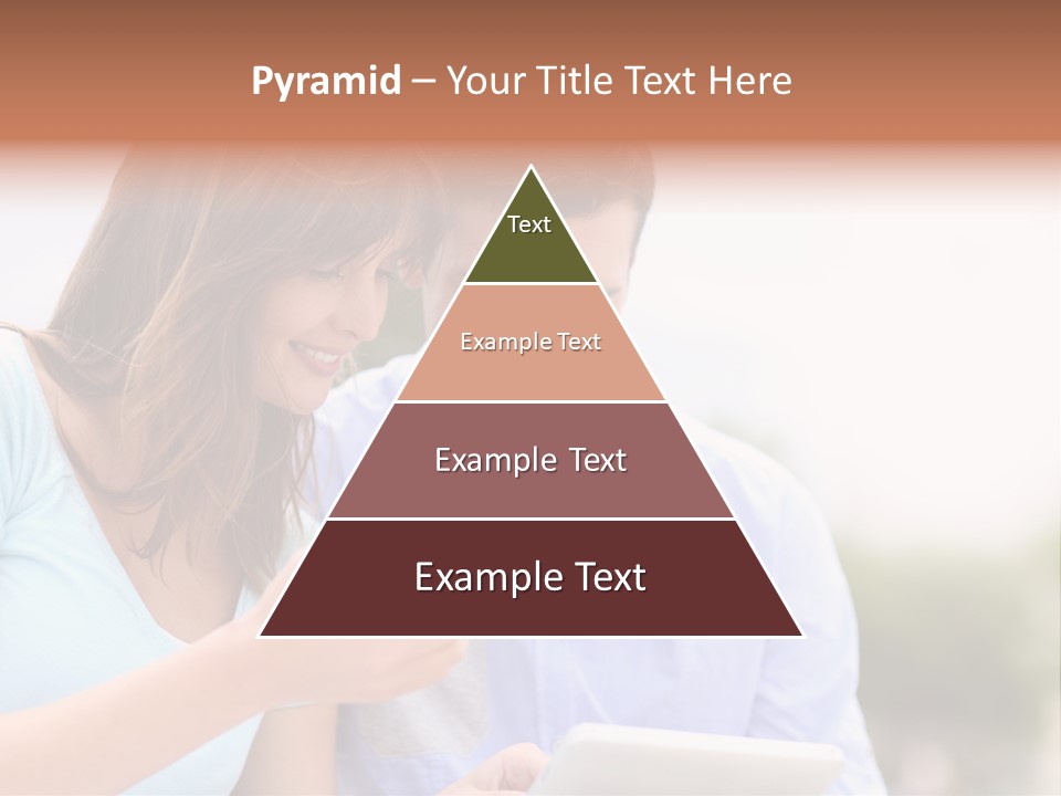 A Man And Woman Looking At A Cell Phone PowerPoint Template