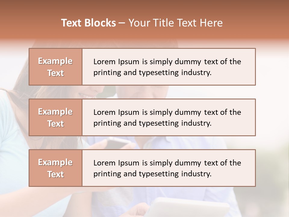 A Man And Woman Looking At A Cell Phone PowerPoint Template