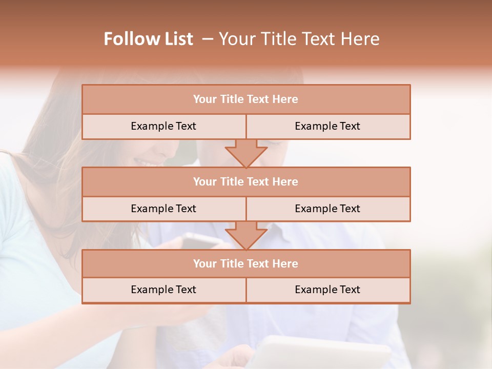 A Man And Woman Looking At A Cell Phone PowerPoint Template
