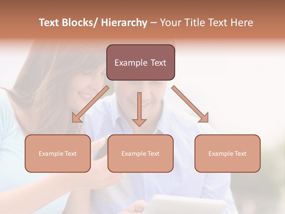 A Man And Woman Looking At A Cell Phone PowerPoint Template