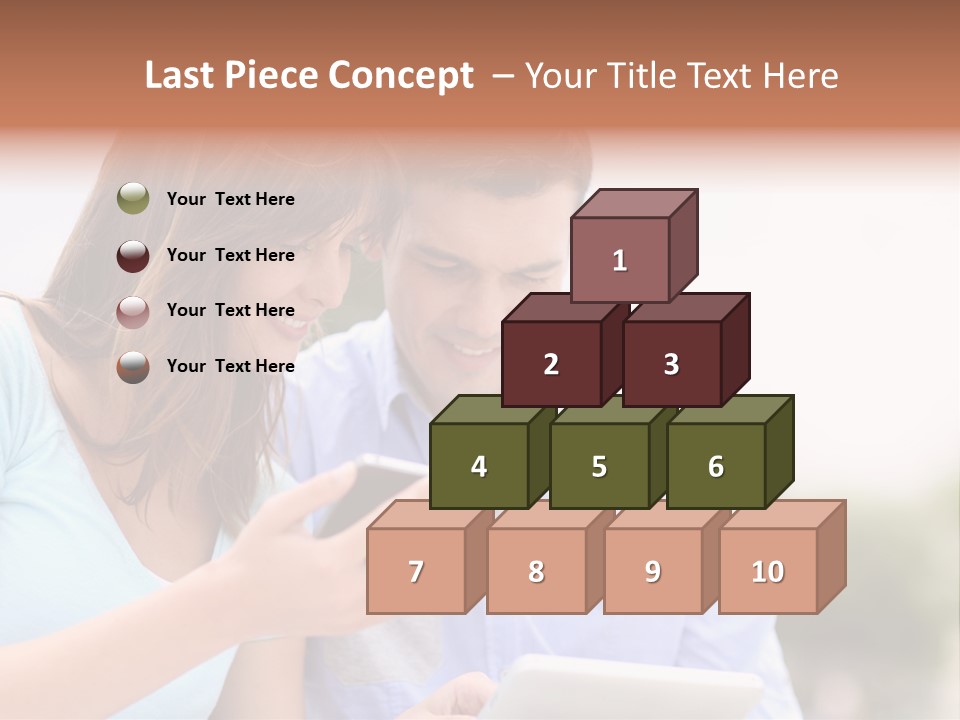 A Man And Woman Looking At A Cell Phone PowerPoint Template