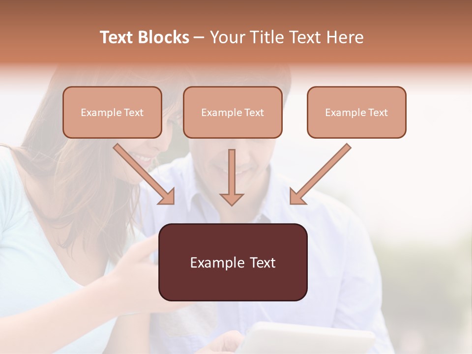 A Man And Woman Looking At A Cell Phone PowerPoint Template