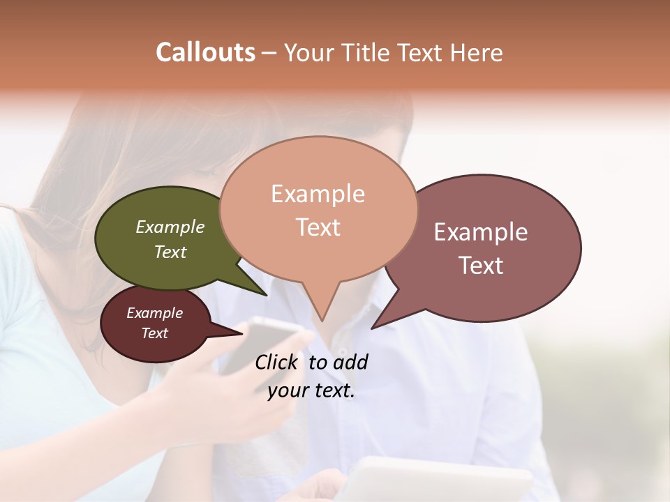 A Man And Woman Looking At A Cell Phone PowerPoint Template