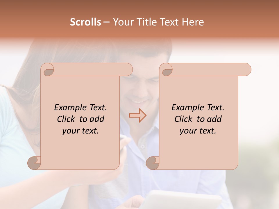A Man And Woman Looking At A Cell Phone PowerPoint Template