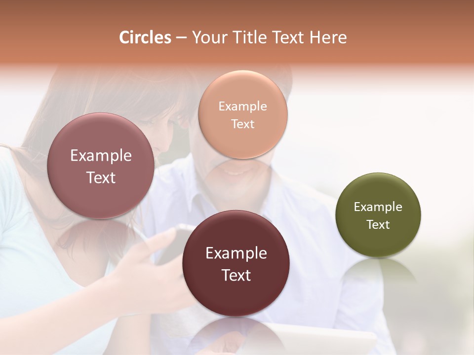 A Man And Woman Looking At A Cell Phone PowerPoint Template