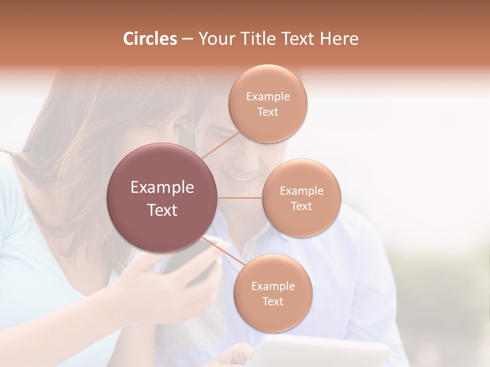 A Man And Woman Looking At A Cell Phone PowerPoint Template