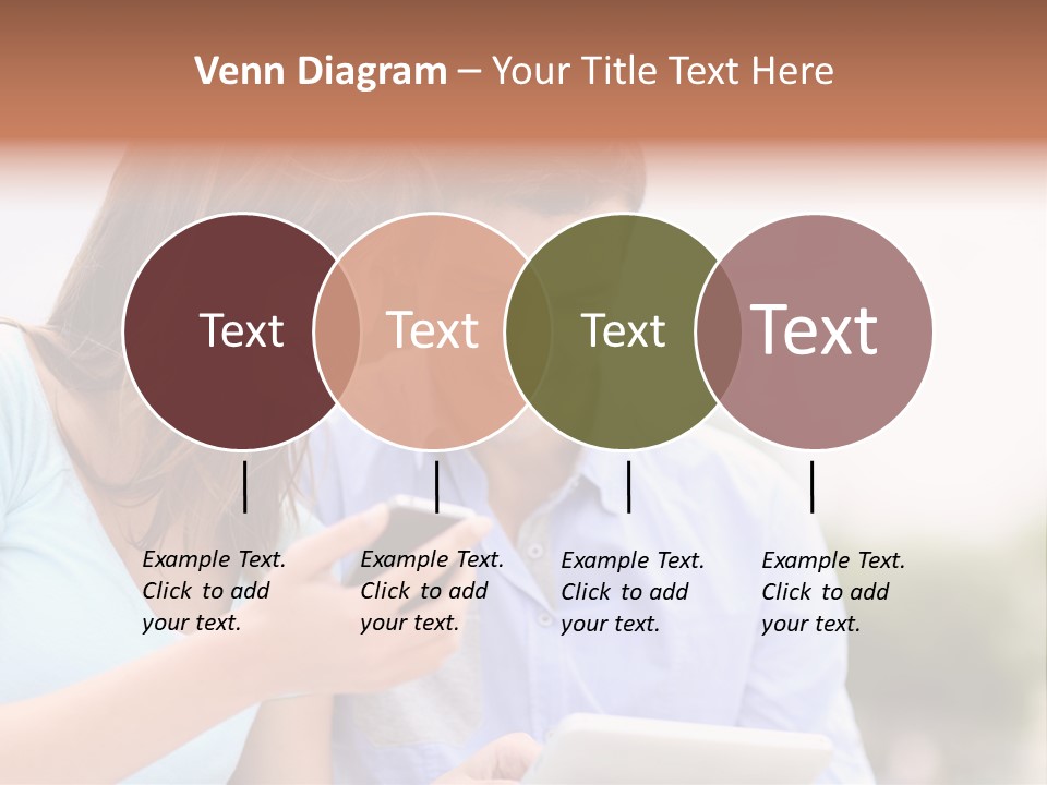 A Man And Woman Looking At A Cell Phone PowerPoint Template