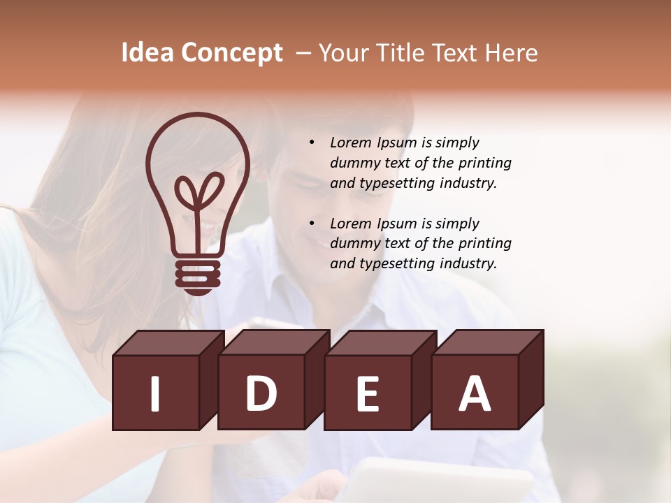 A Man And Woman Looking At A Cell Phone PowerPoint Template