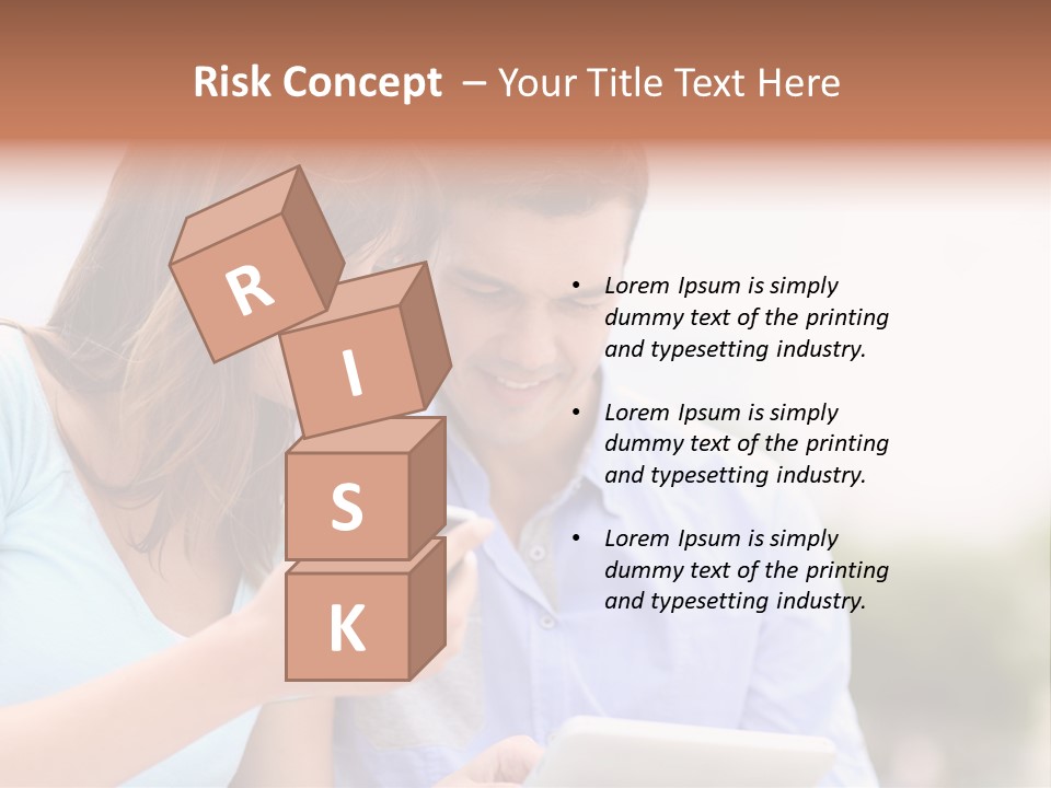 A Man And Woman Looking At A Cell Phone PowerPoint Template