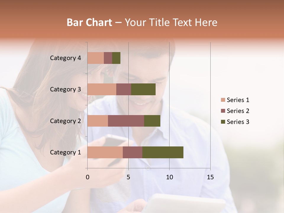 A Man And Woman Looking At A Cell Phone PowerPoint Template