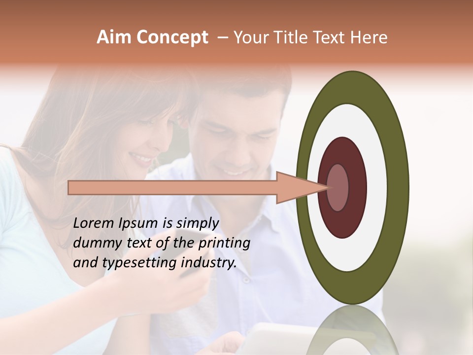 A Man And Woman Looking At A Cell Phone PowerPoint Template
