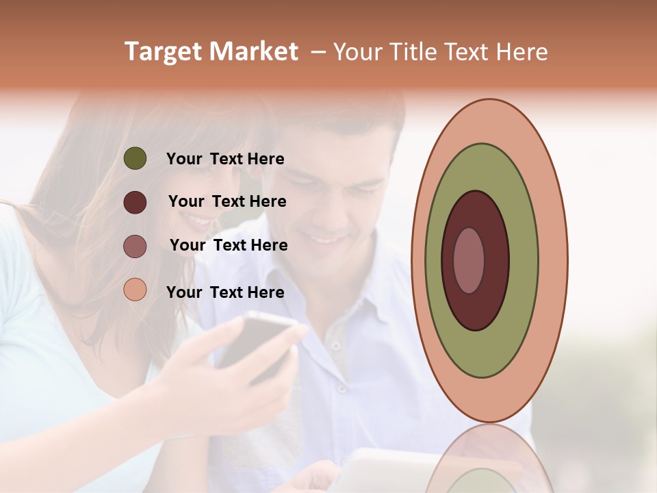 A Man And Woman Looking At A Cell Phone PowerPoint Template