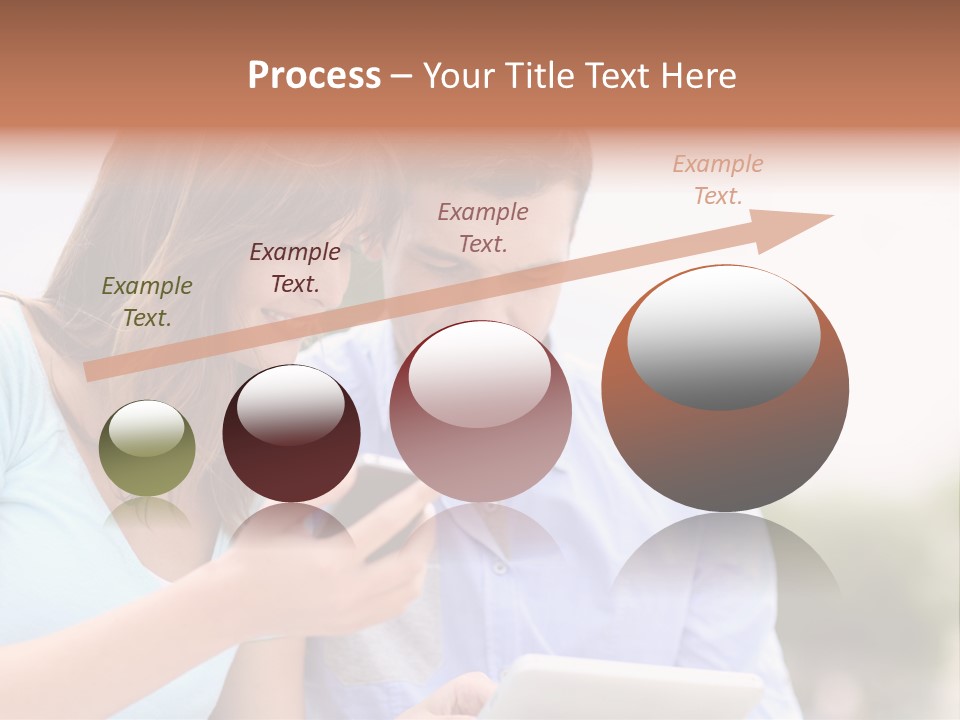 A Man And Woman Looking At A Cell Phone PowerPoint Template