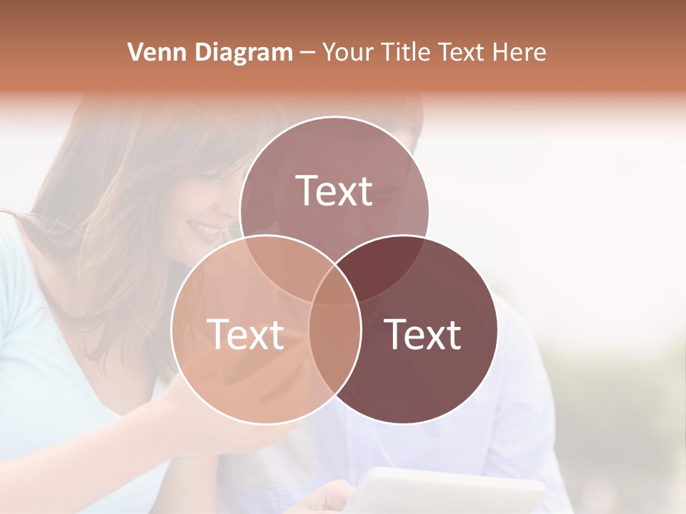 A Man And Woman Looking At A Cell Phone PowerPoint Template