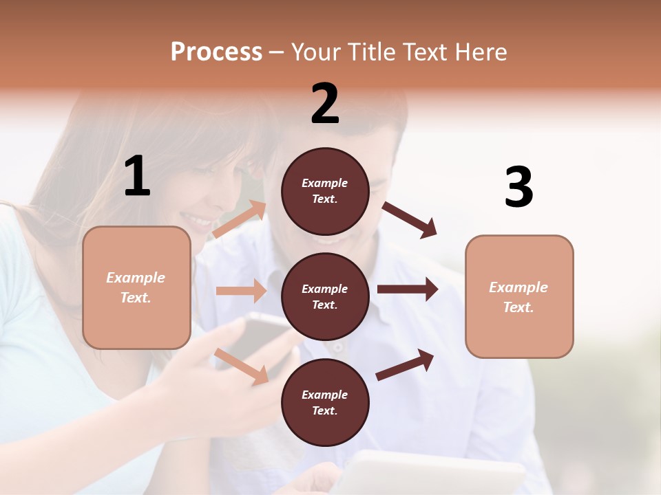 A Man And Woman Looking At A Cell Phone PowerPoint Template