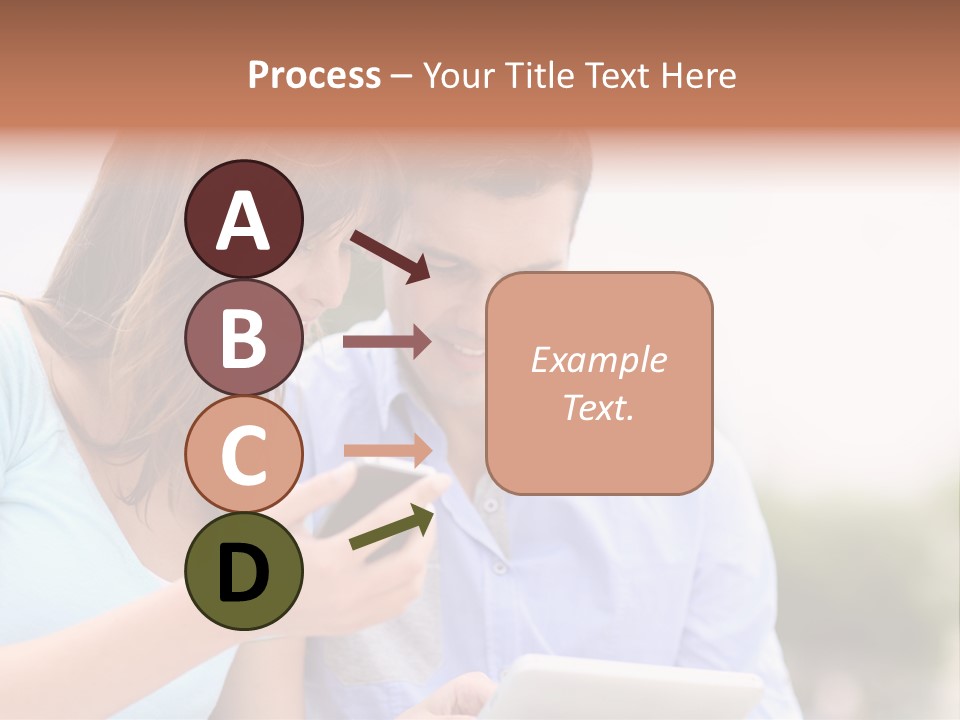 A Man And Woman Looking At A Cell Phone PowerPoint Template