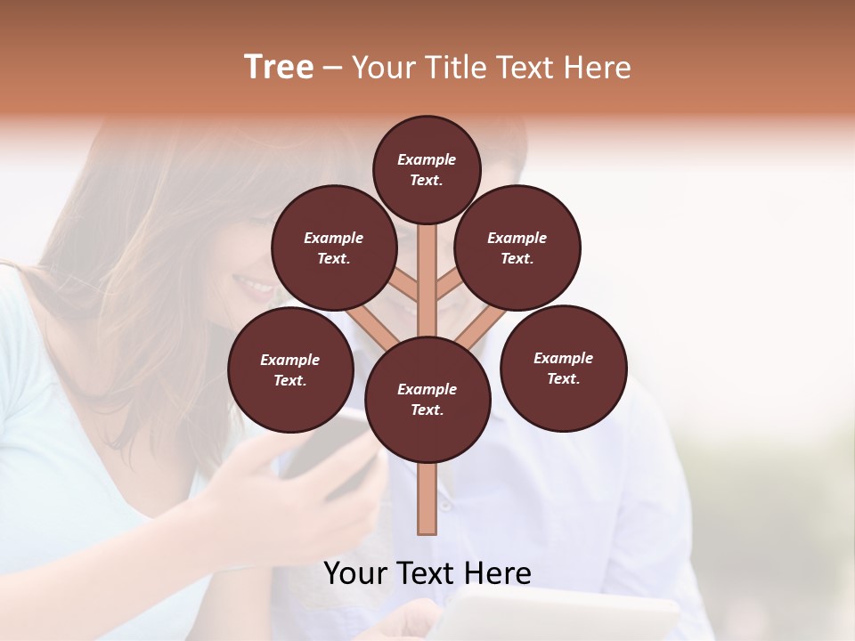 A Man And Woman Looking At A Cell Phone PowerPoint Template