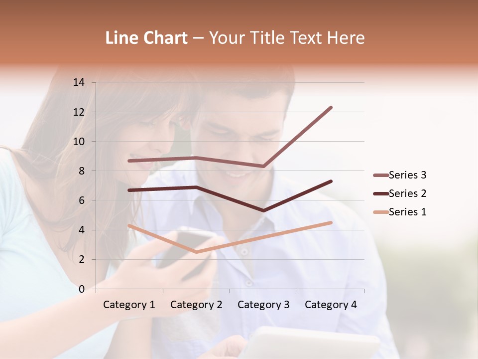 A Man And Woman Looking At A Cell Phone PowerPoint Template