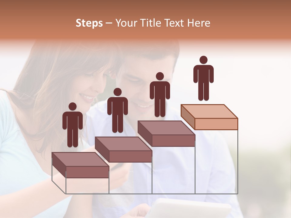 A Man And Woman Looking At A Cell Phone PowerPoint Template