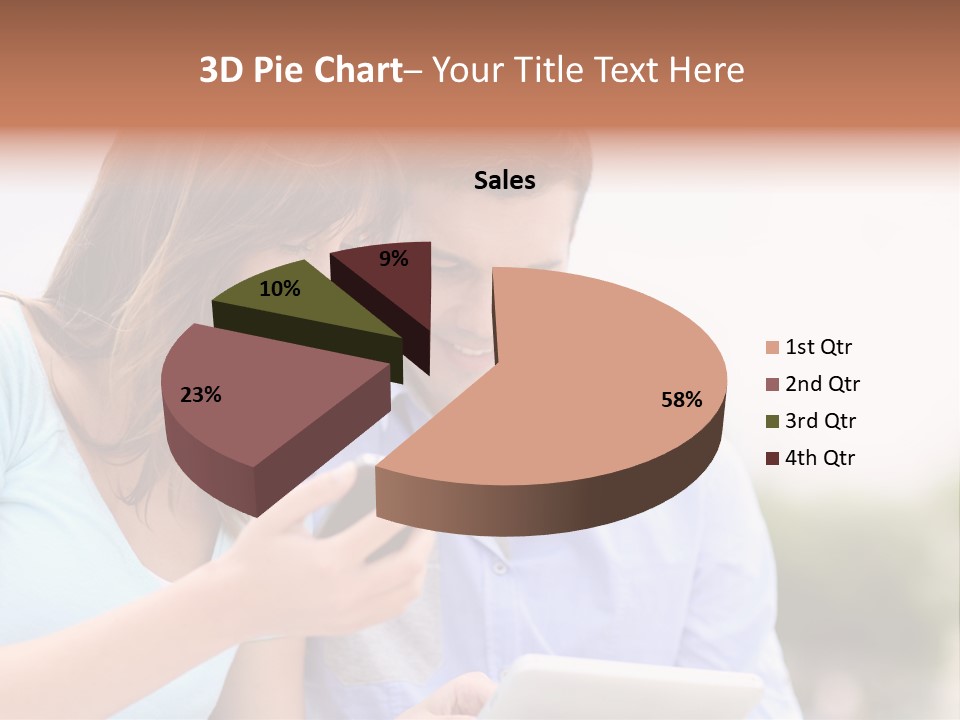 A Man And Woman Looking At A Cell Phone PowerPoint Template