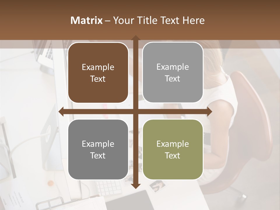 A Man And A Woman Sitting At A Desk Working On A Laptop PowerPoint Template