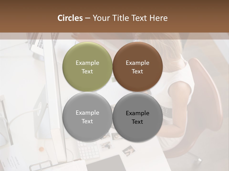 A Man And A Woman Sitting At A Desk Working On A Laptop PowerPoint Template