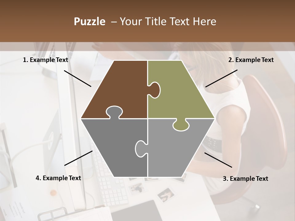 A Man And A Woman Sitting At A Desk Working On A Laptop PowerPoint Template
