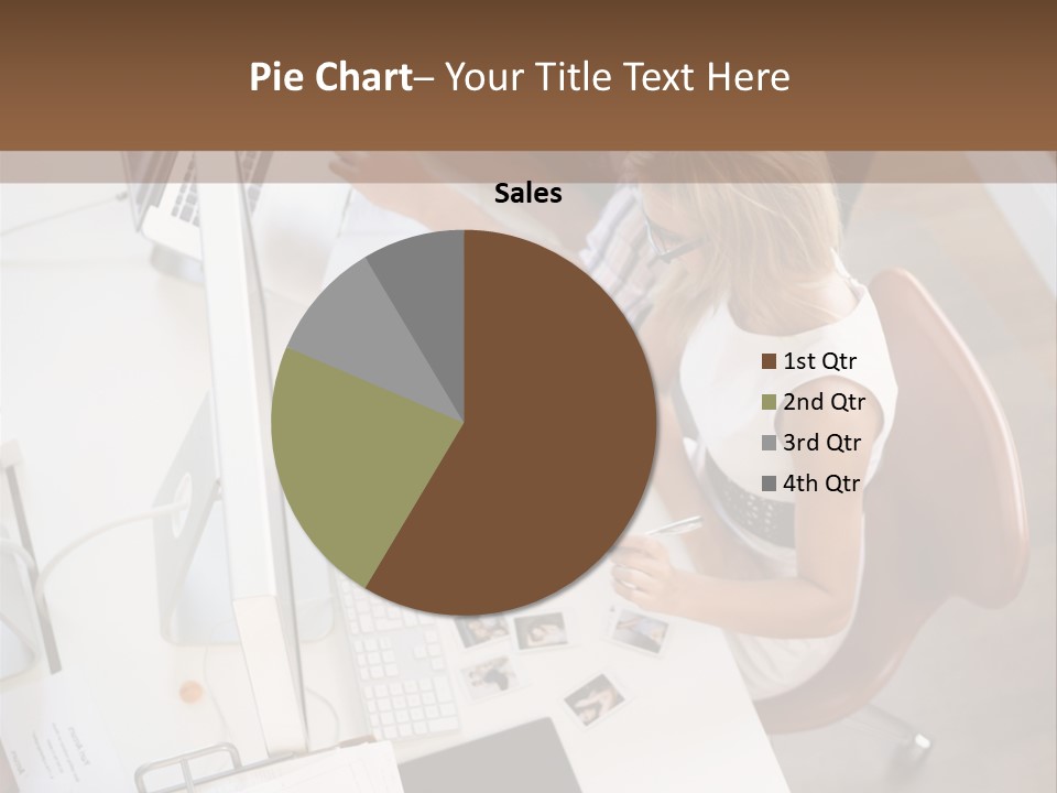 A Man And A Woman Sitting At A Desk Working On A Laptop PowerPoint Template