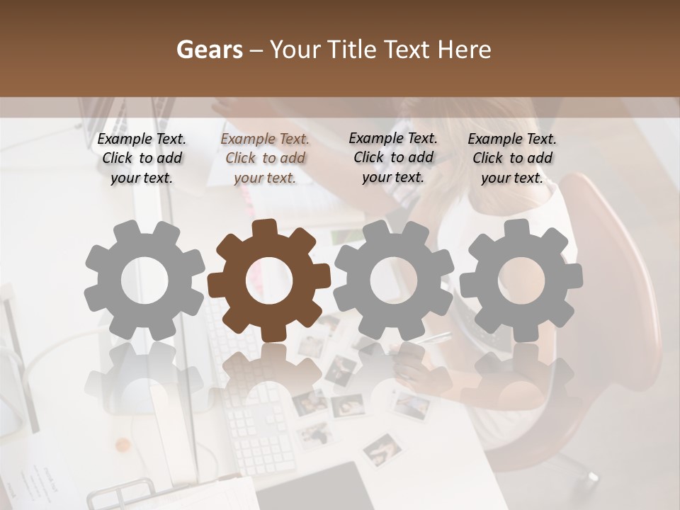 A Man And A Woman Sitting At A Desk Working On A Laptop PowerPoint Template