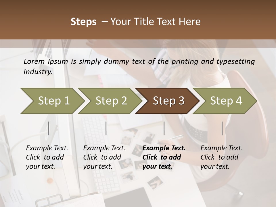 A Man And A Woman Sitting At A Desk Working On A Laptop PowerPoint Template