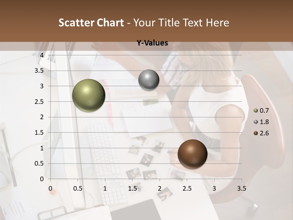 A Man And A Woman Sitting At A Desk Working On A Laptop PowerPoint Template