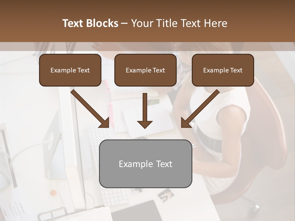 A Man And A Woman Sitting At A Desk Working On A Laptop PowerPoint Template