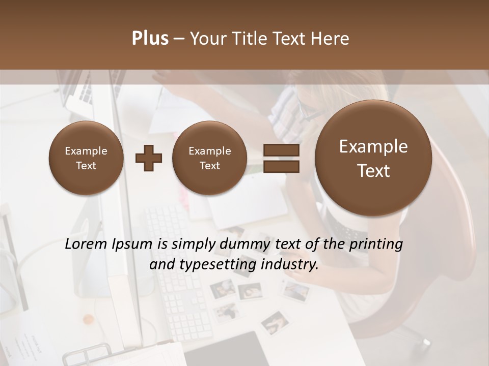 A Man And A Woman Sitting At A Desk Working On A Laptop PowerPoint Template