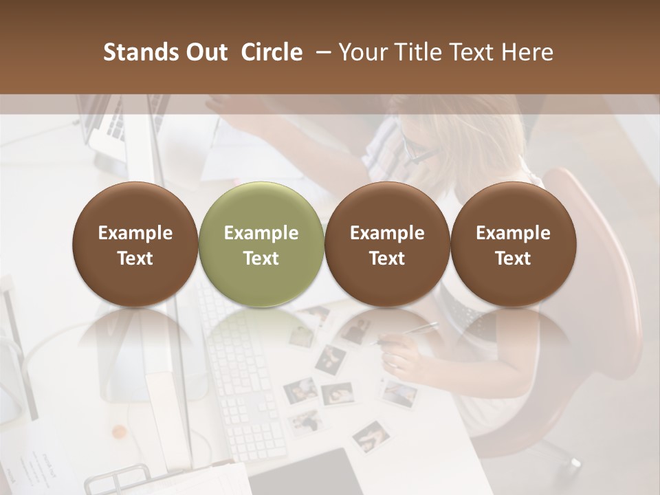 A Man And A Woman Sitting At A Desk Working On A Laptop PowerPoint Template