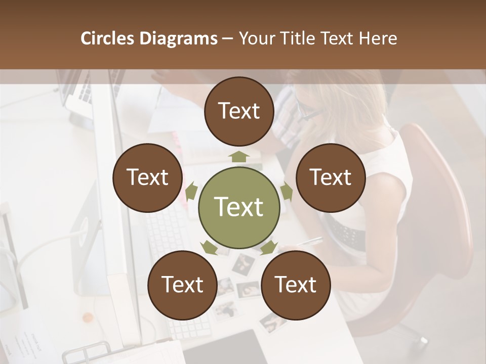 A Man And A Woman Sitting At A Desk Working On A Laptop PowerPoint Template